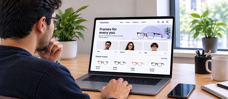 Online product catalog for optical shop