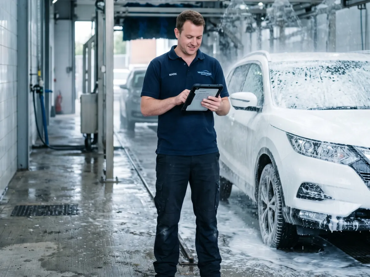 Car wash service operations in action