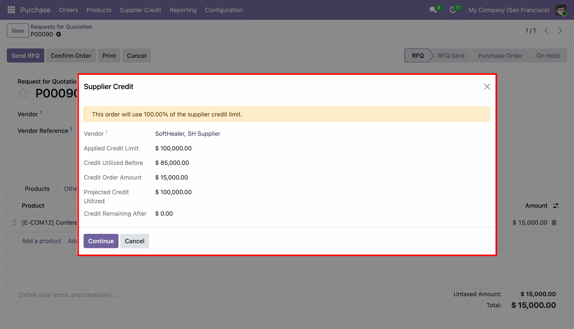 Supplier Credit Warning Wizard