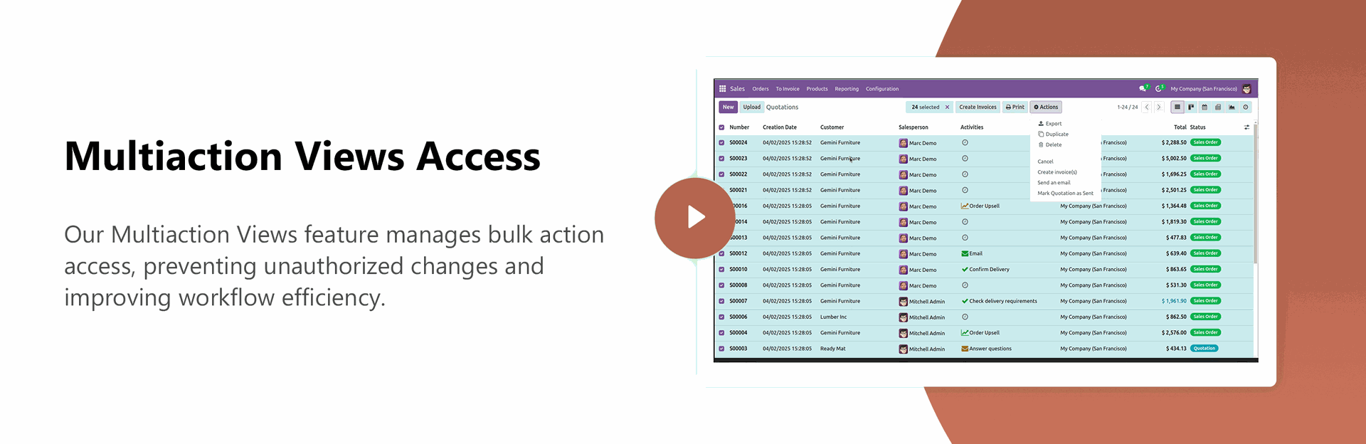 Multiaction Views Access