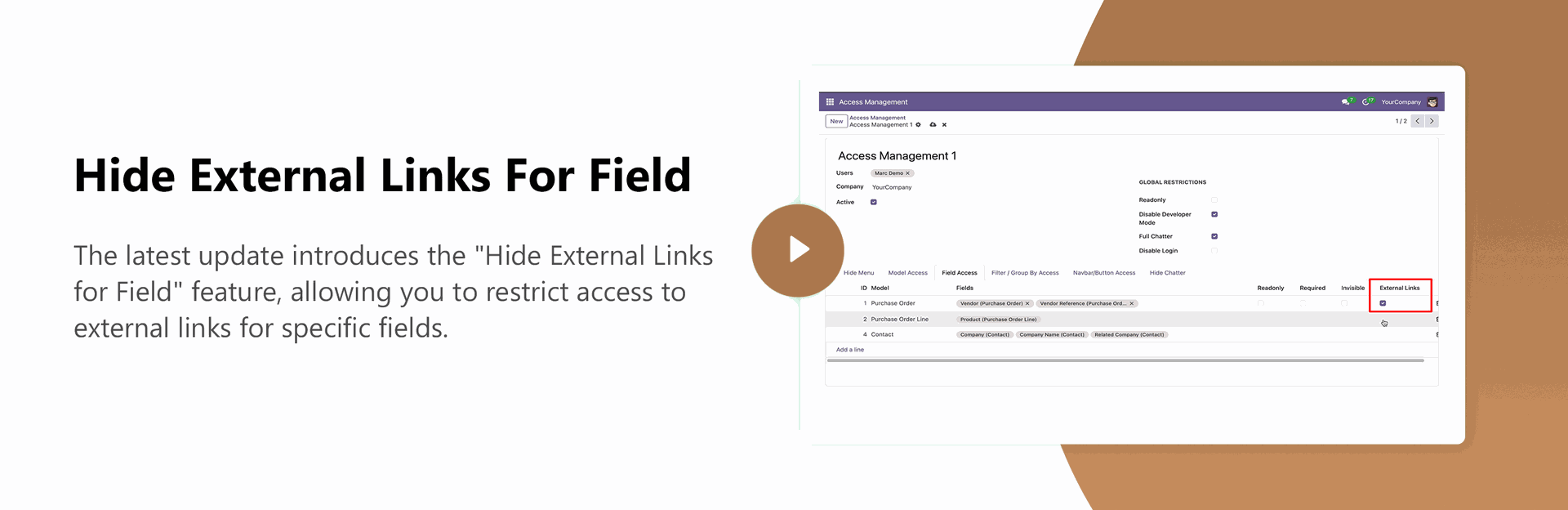 Hide External Links For Field