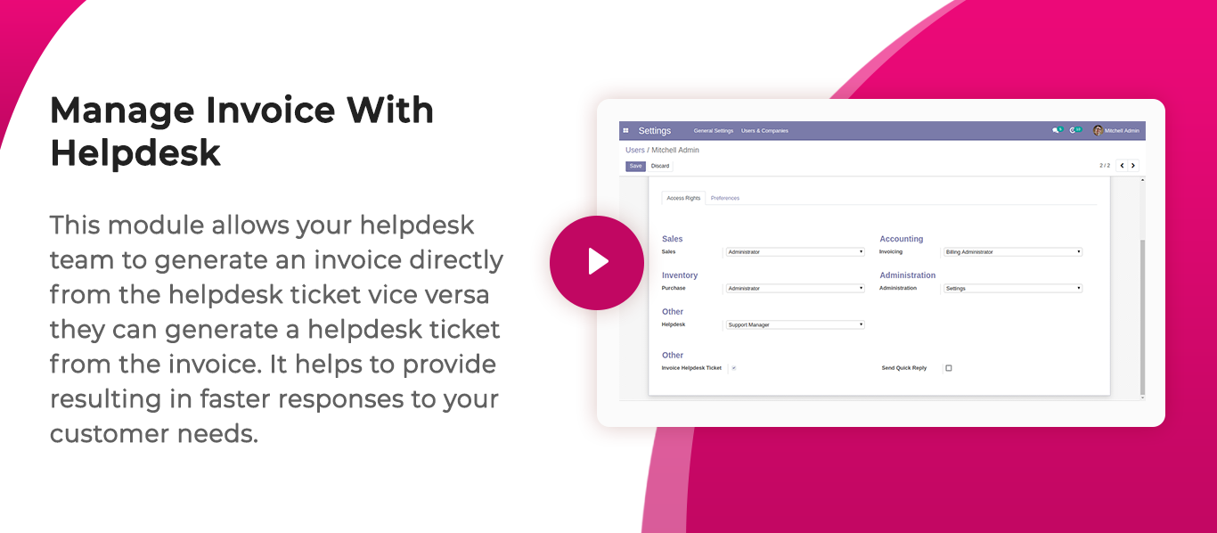 Manage Invoice With Helpdesk