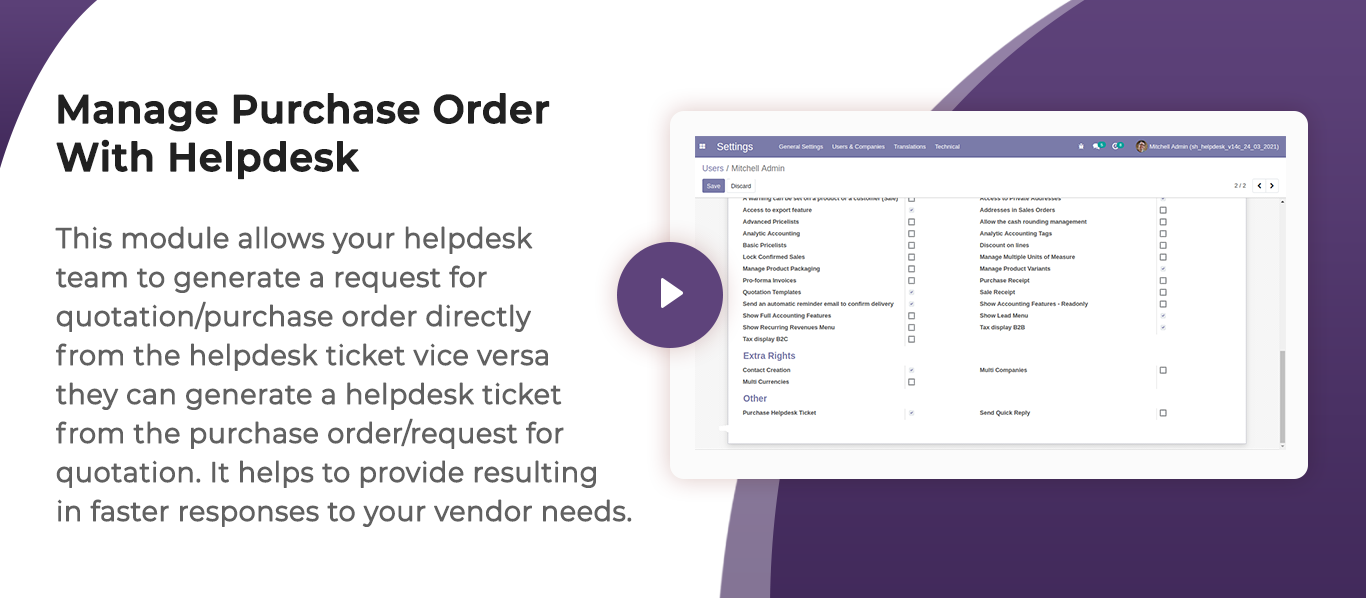 Manage Purchase Order With Helpdesk