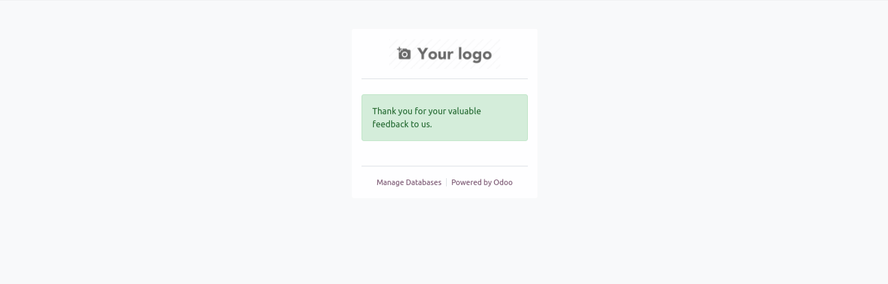 Helpdesk feedback submission thank you message