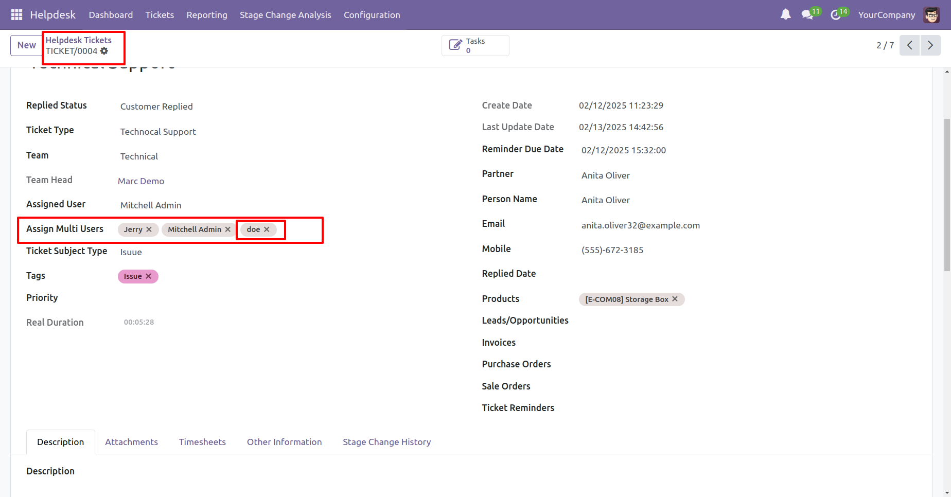 Assign Helpdesk ticket to another user