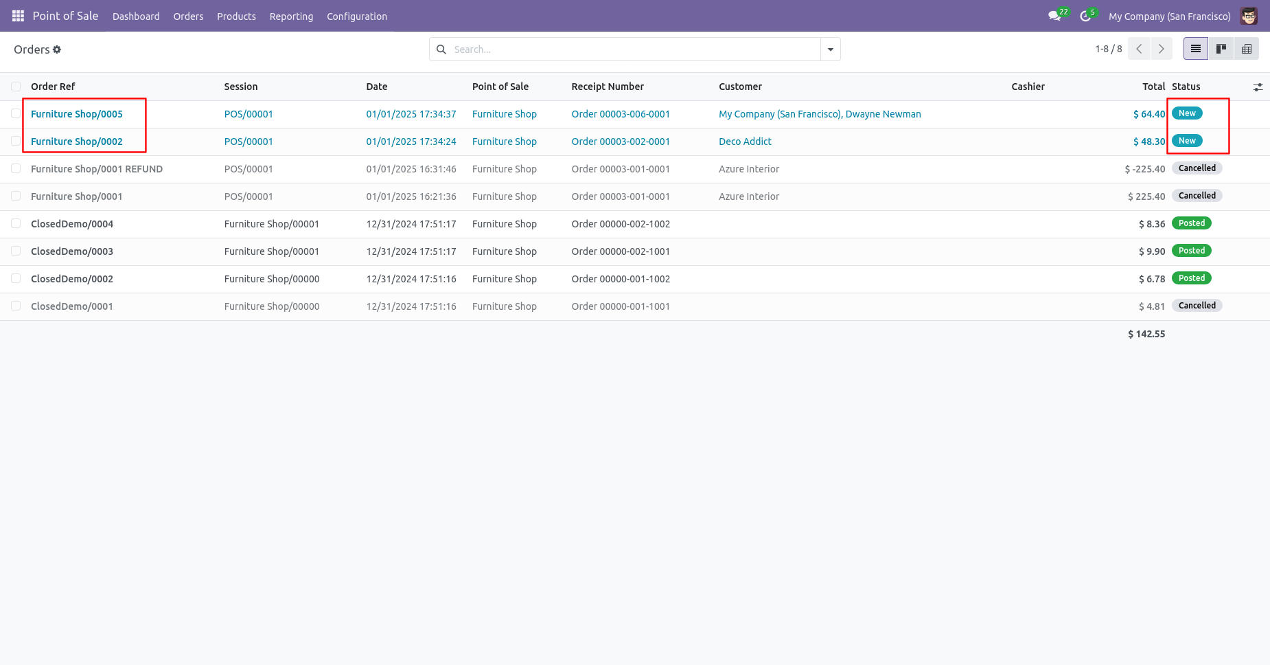 Multiple POS orders reset to draft