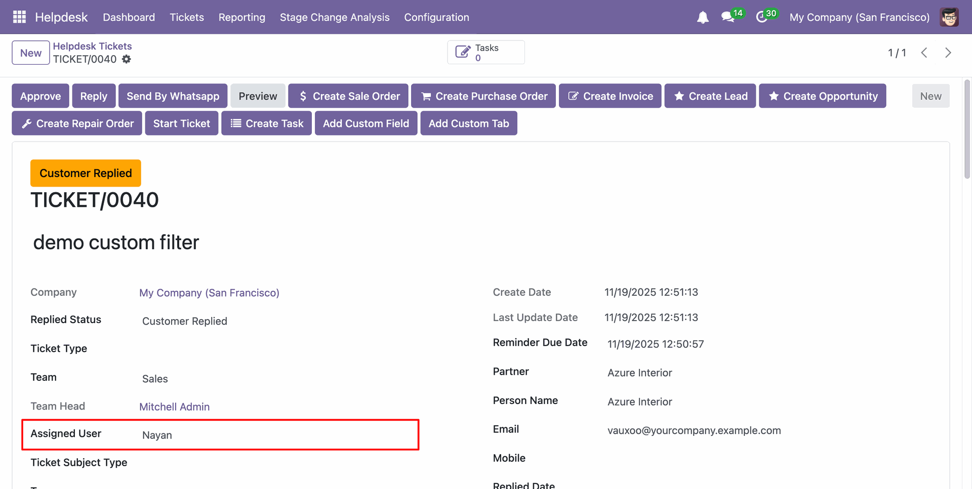 Assign a user for automatic Helpdesk ticket assignment
