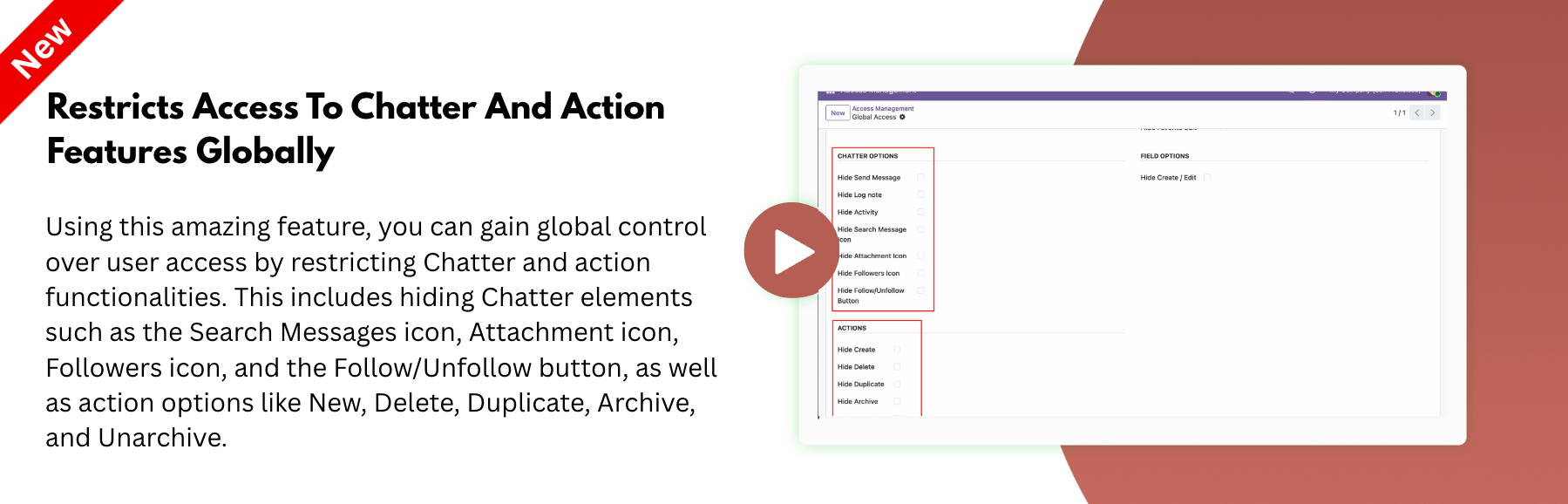 Restricts Access To Chatter And Action Features Globally