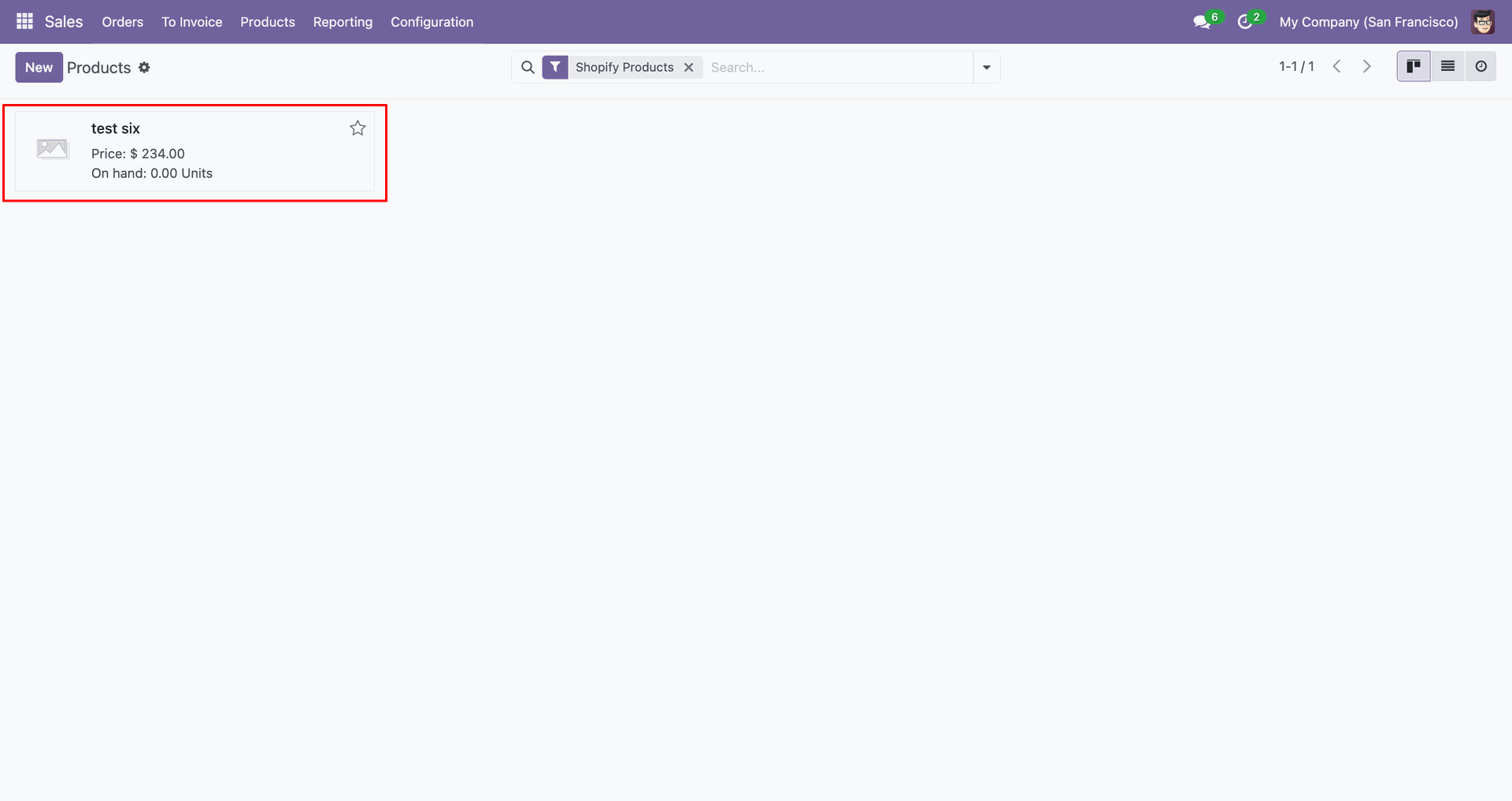 Import Products interface screenshot