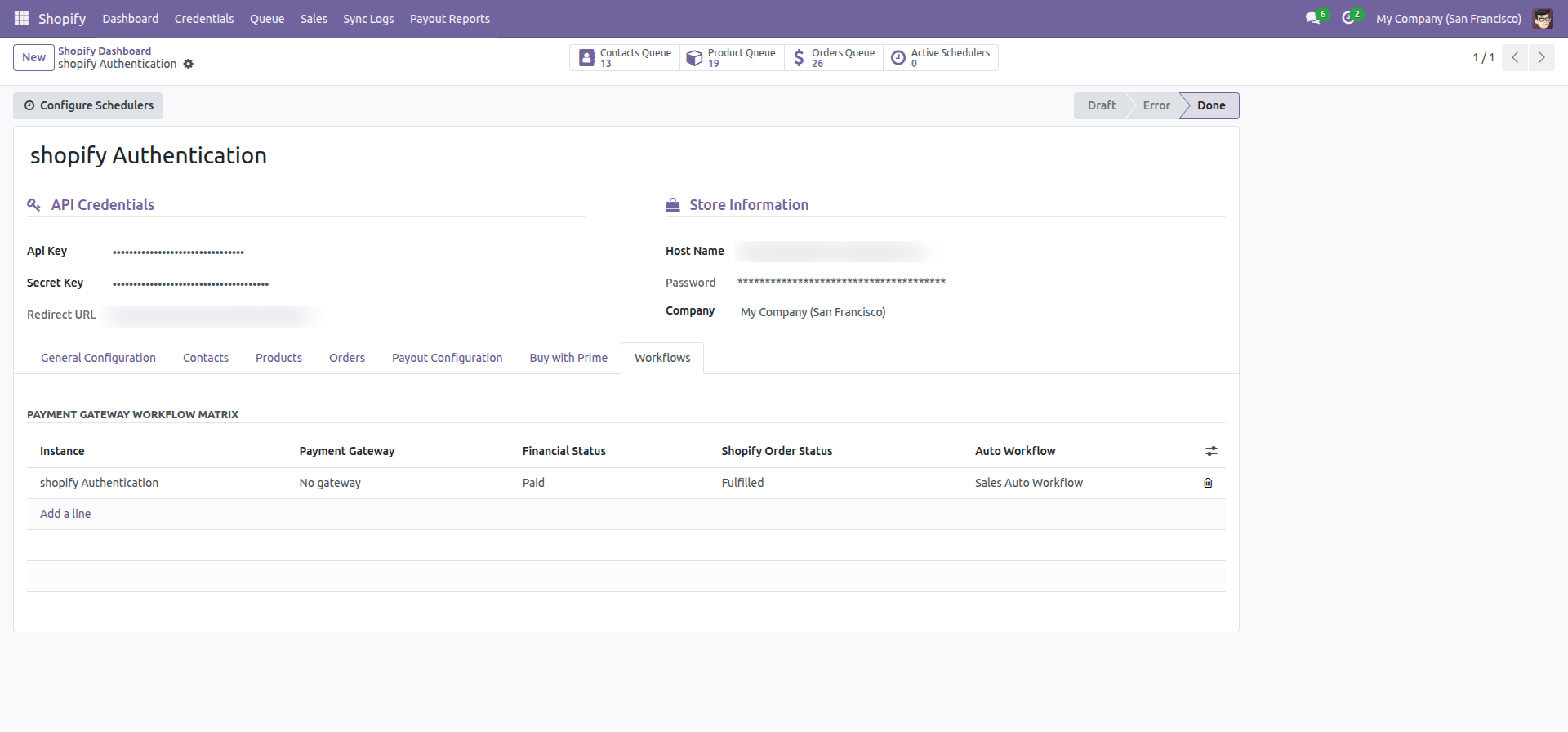 Import Products interface screenshot