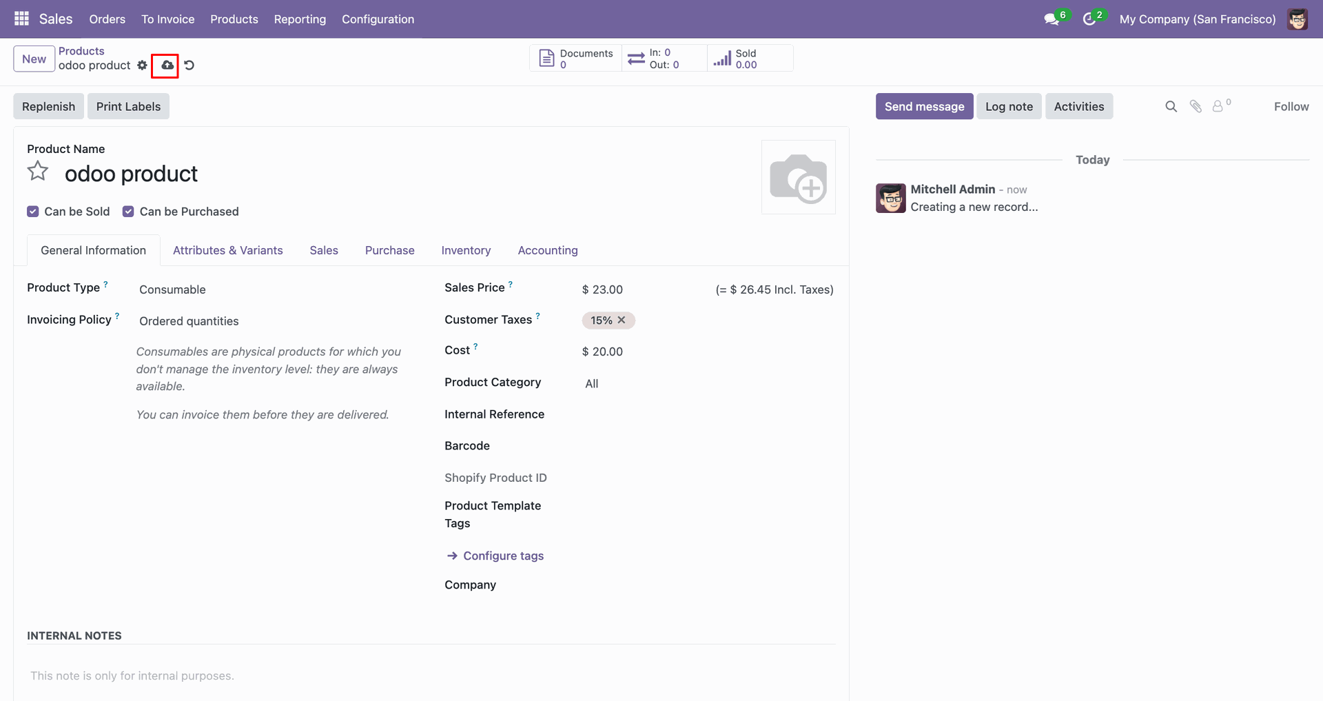 Export Products interface screenshot