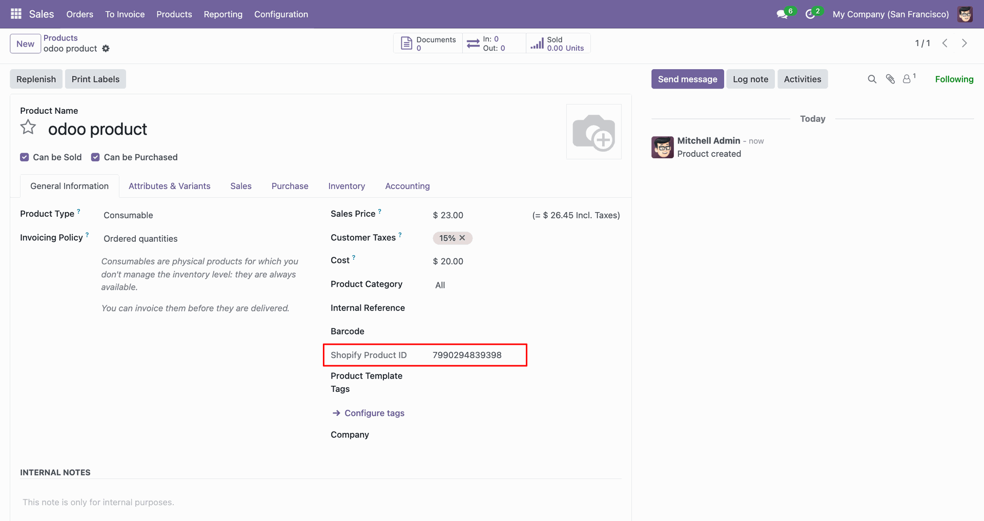 Export Products interface screenshot
