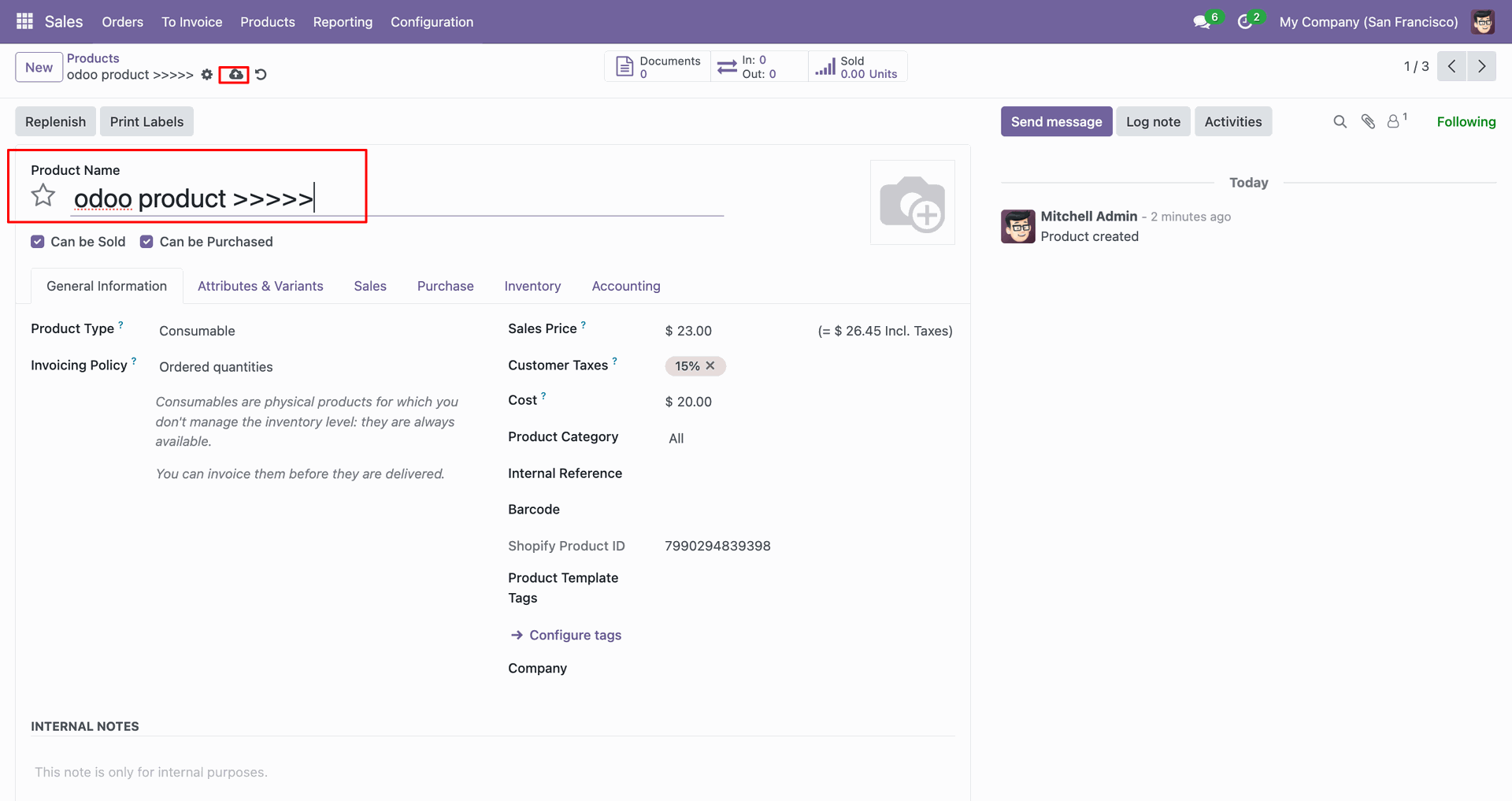 Export Products interface screenshot