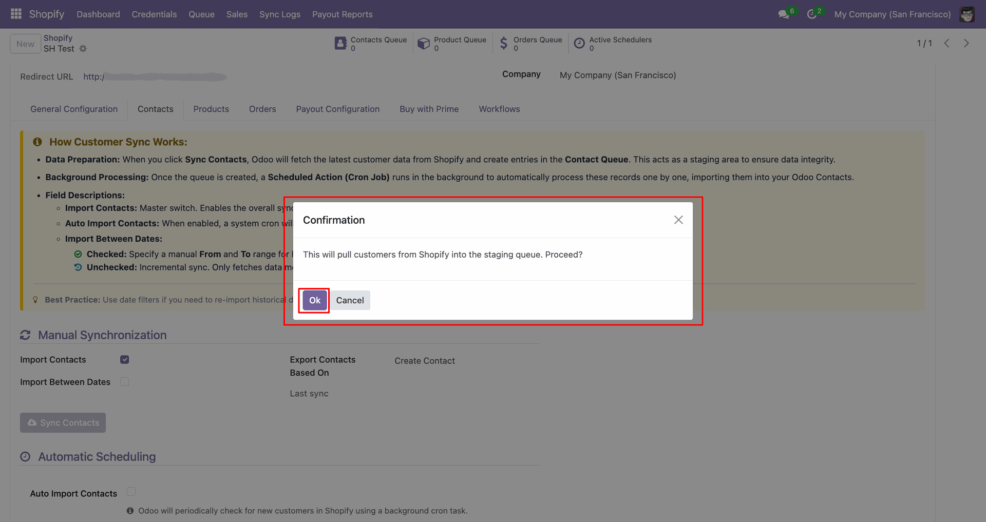 Import Contacts interface screenshot