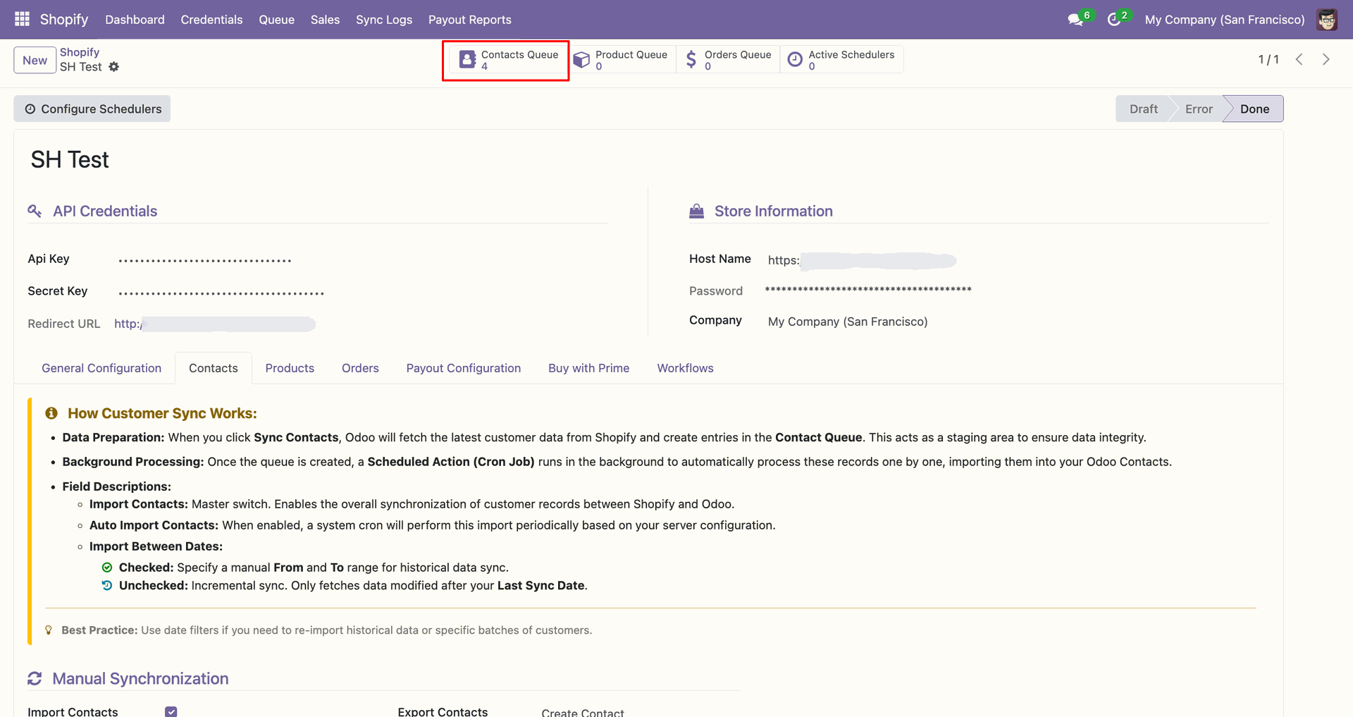 Import Contacts interface screenshot