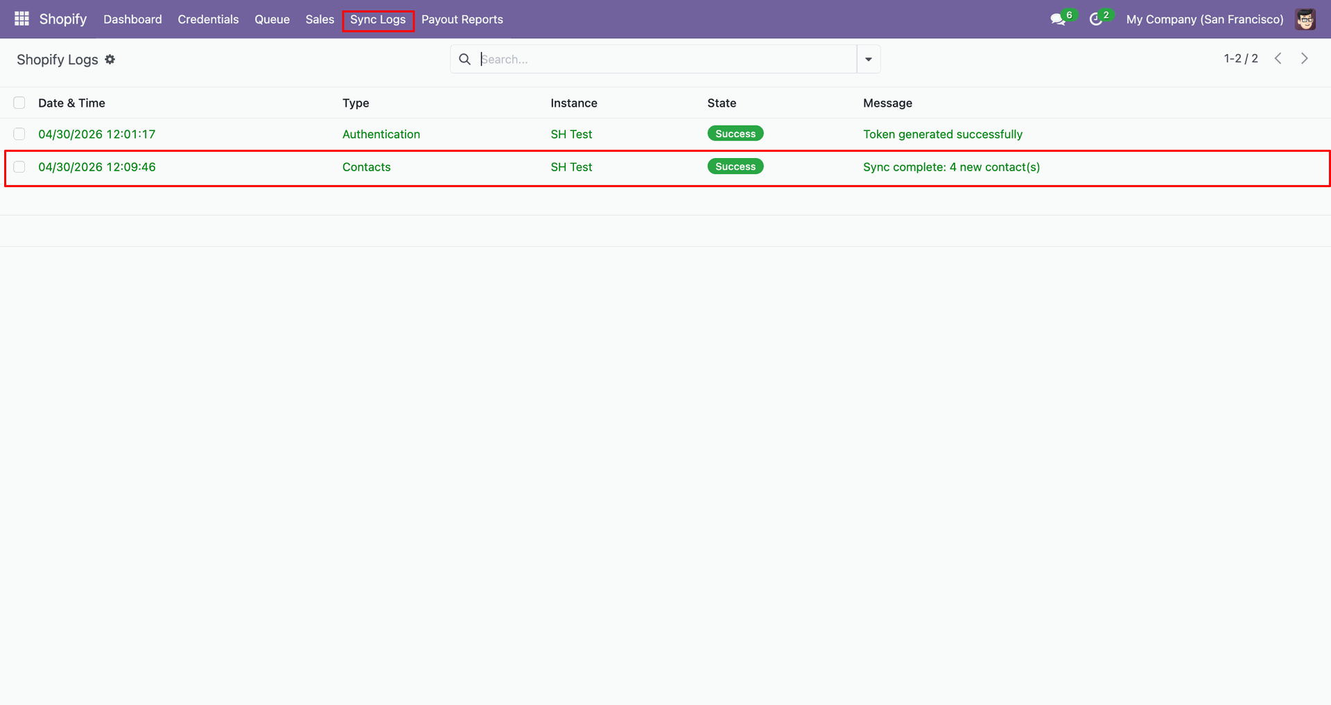 Import Contacts interface screenshot