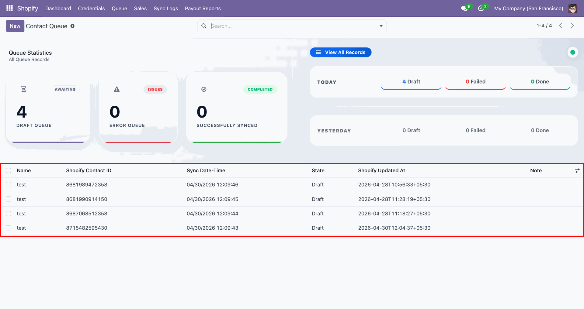 Import Contacts interface screenshot