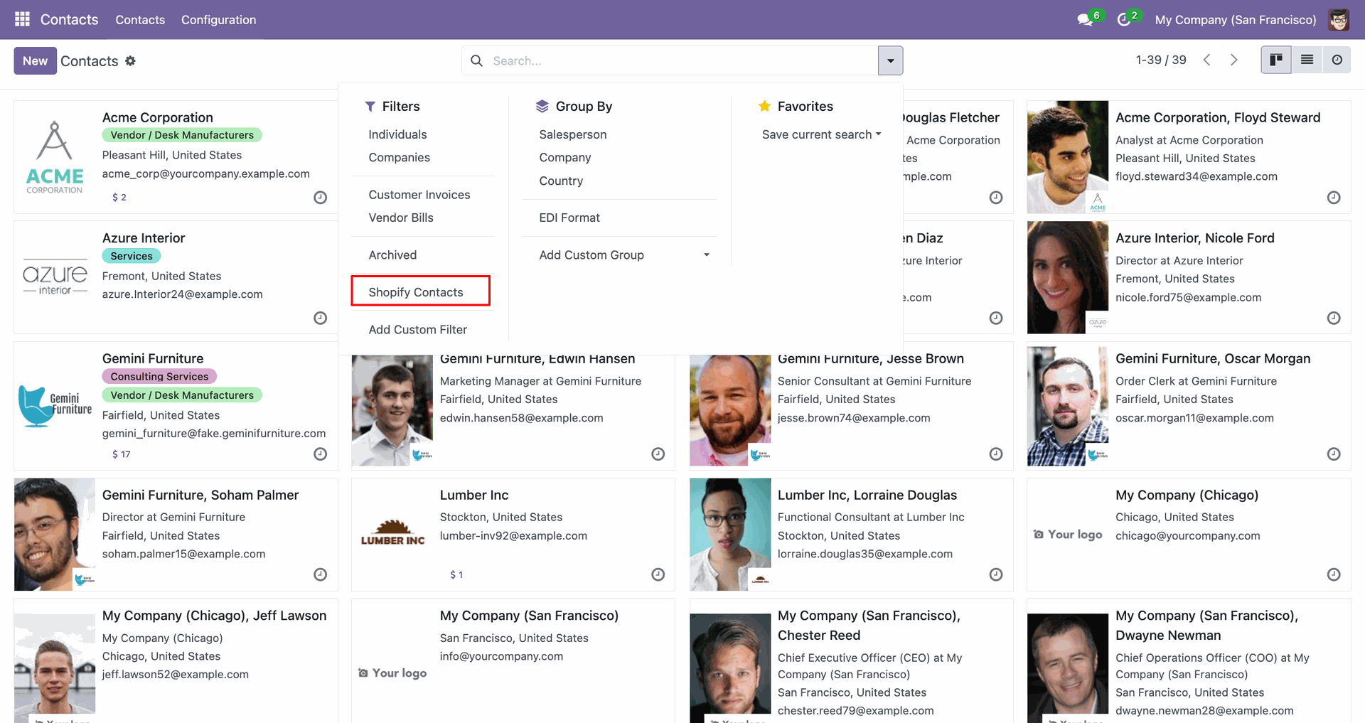 Import Contacts interface screenshot