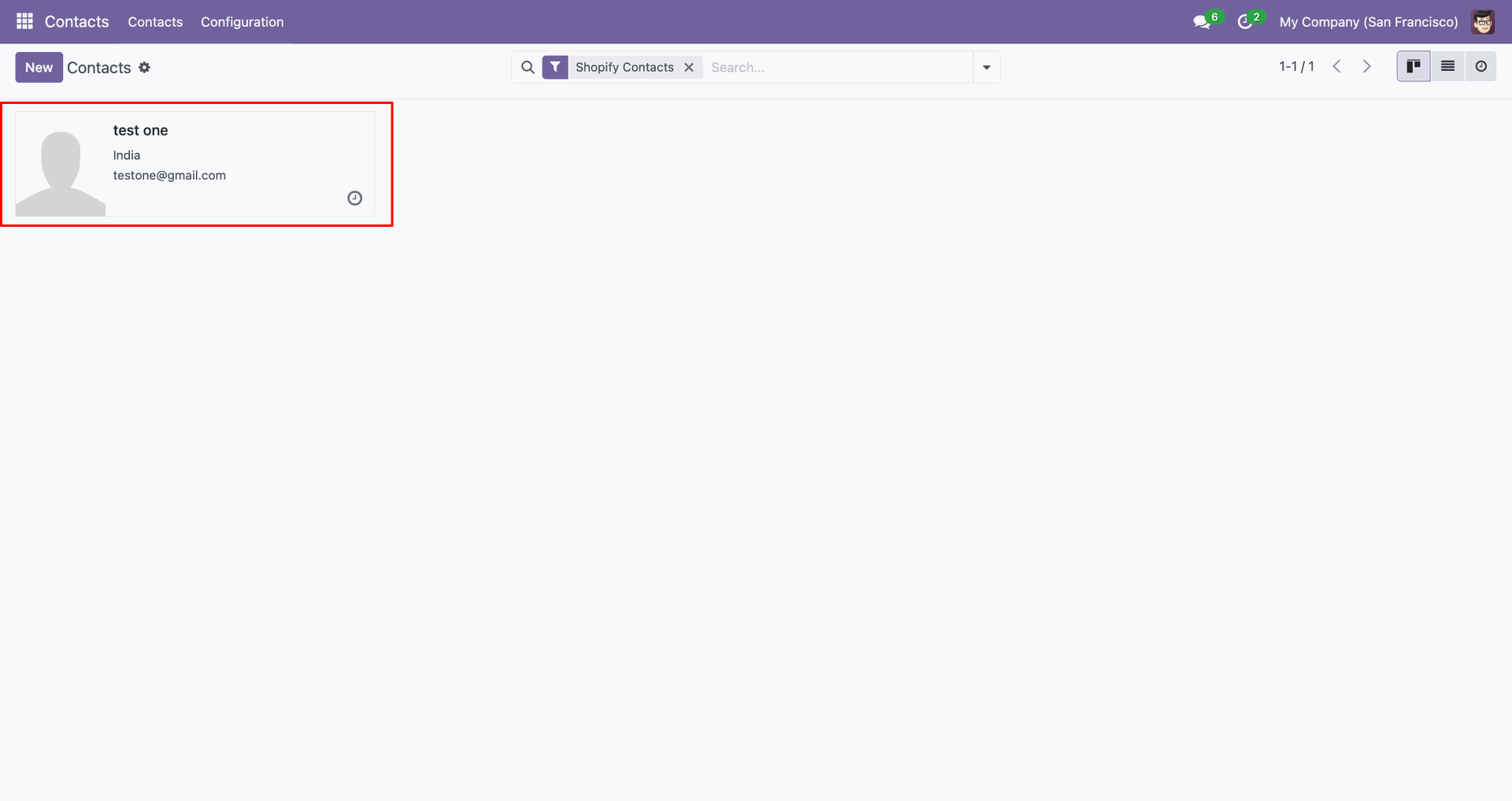 Import Contacts interface screenshot