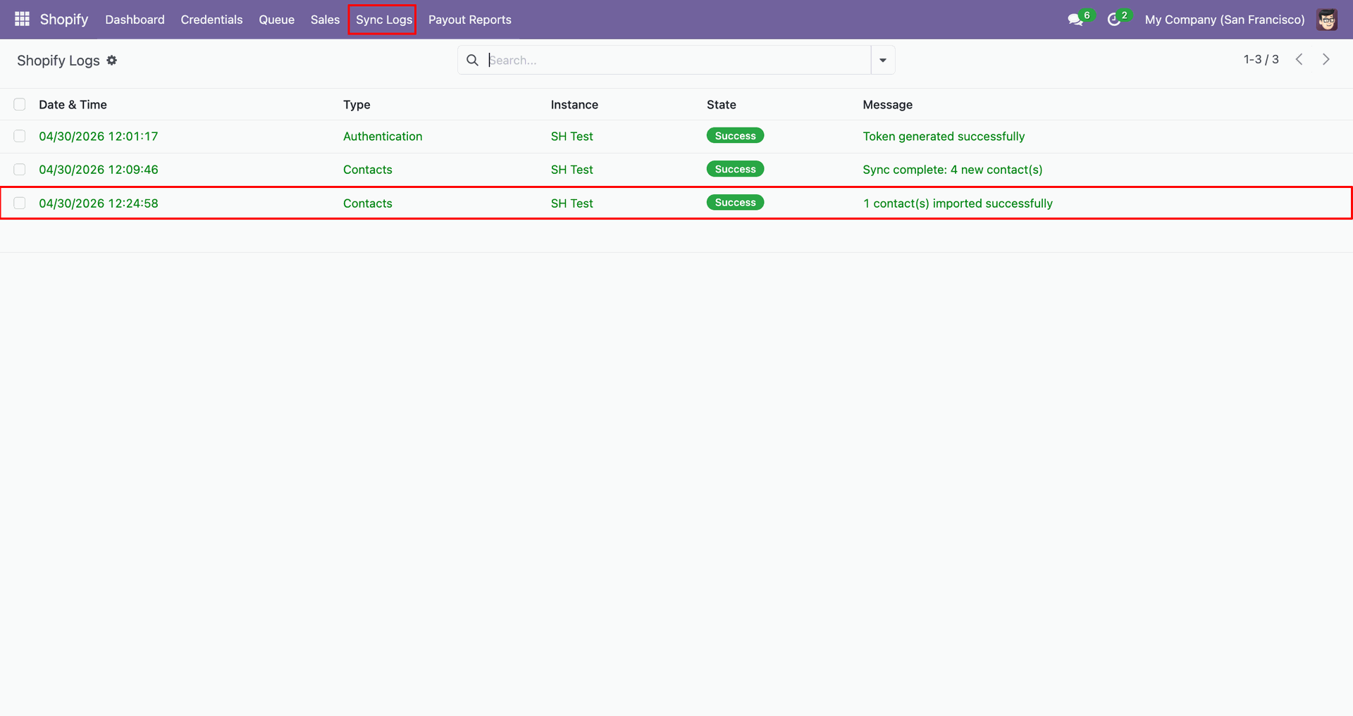 Import Contacts interface screenshot