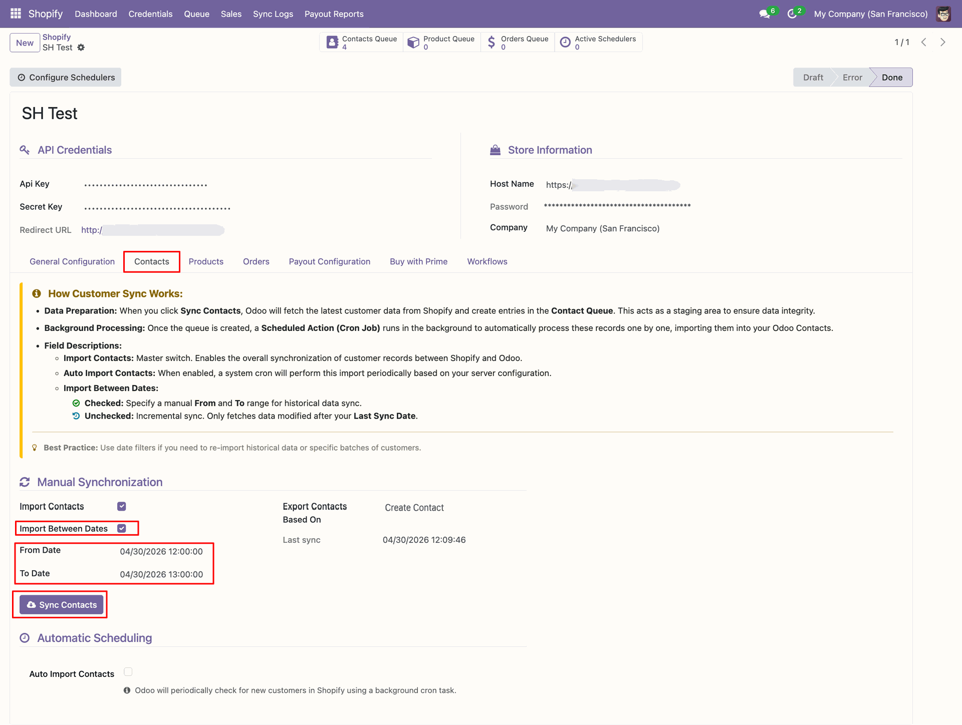 Import Contacts interface screenshot