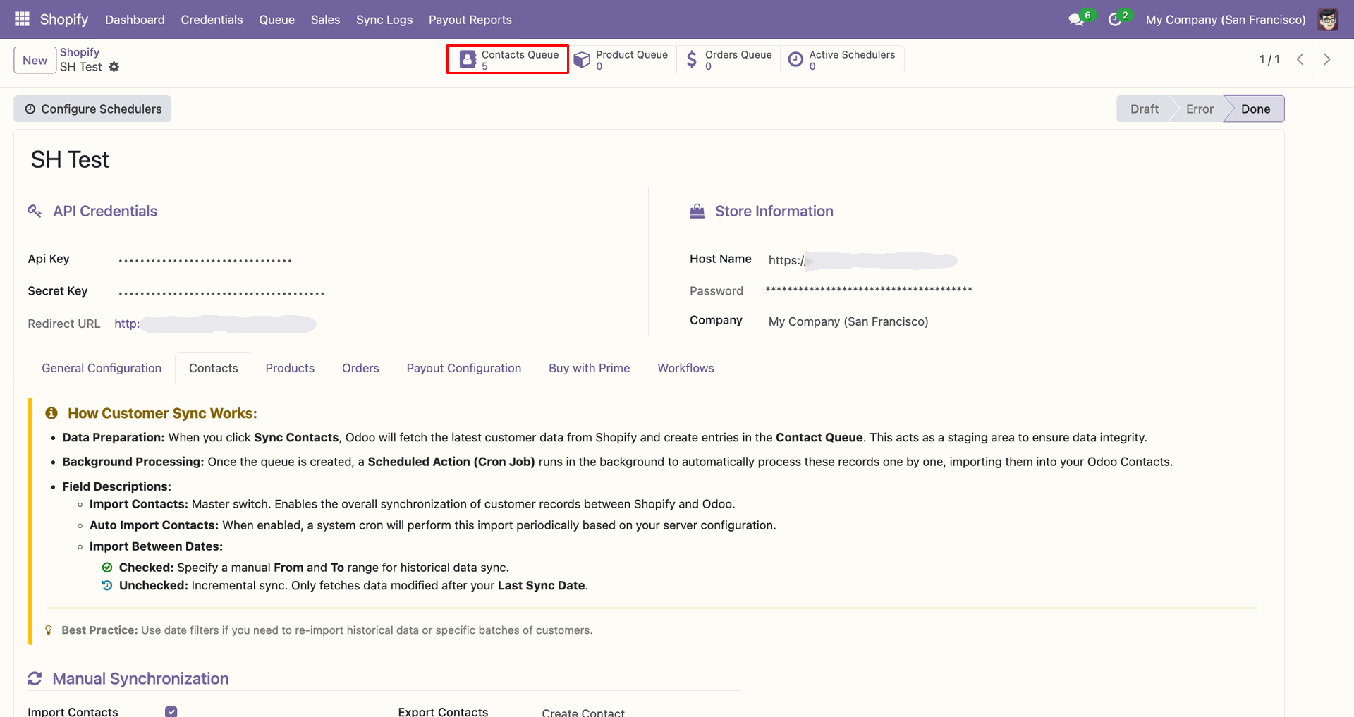 Import Contacts interface screenshot