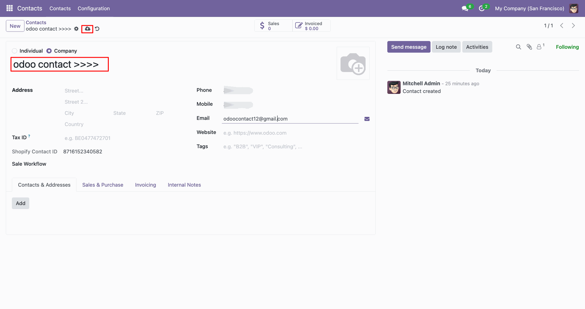Export Contacts interface screenshot