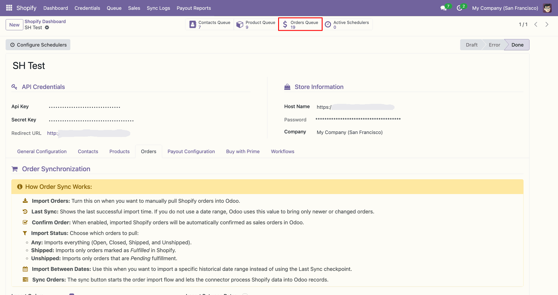 Import Orders interface screenshot
