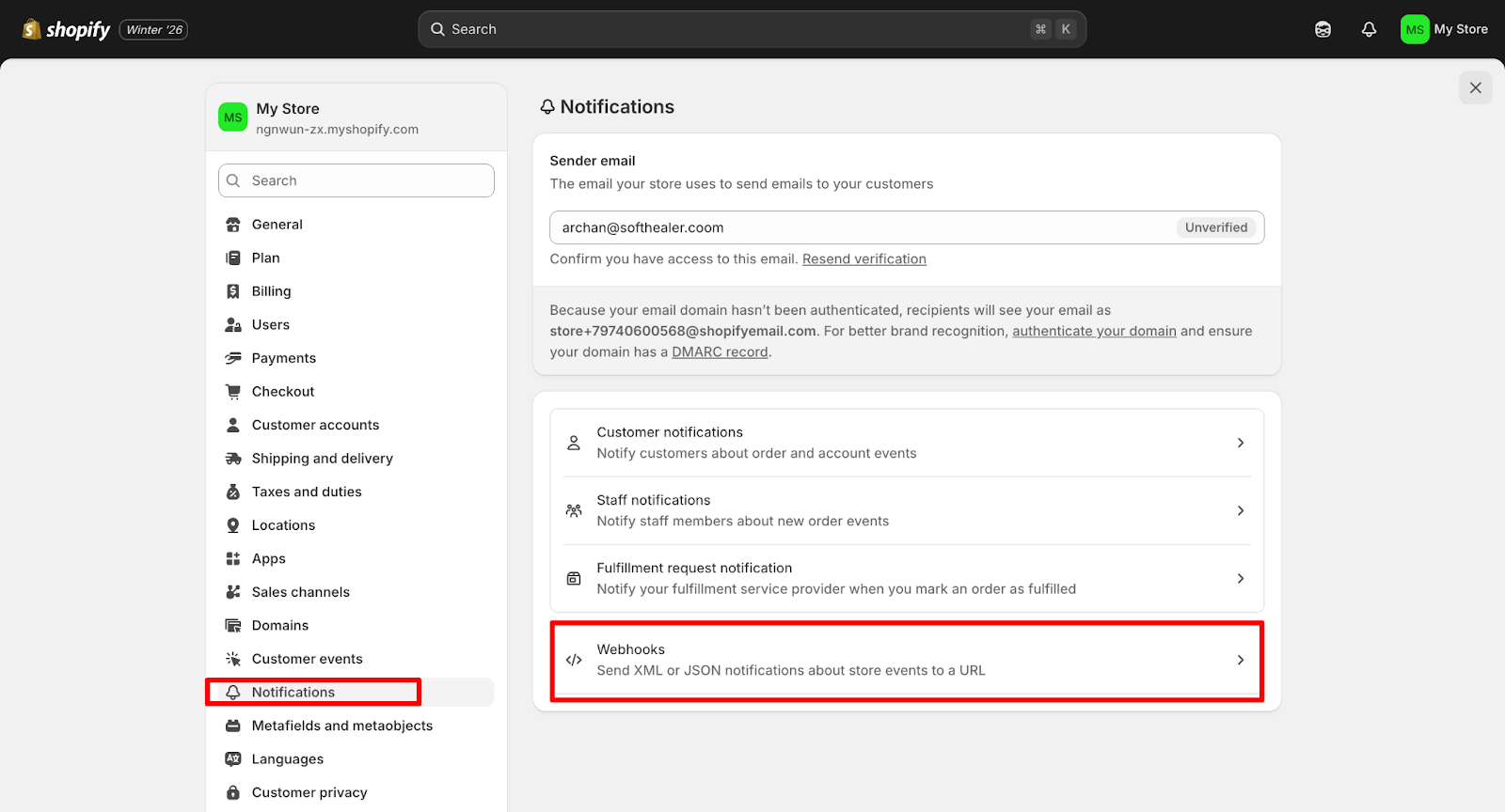 Webhook Automation interface screenshot