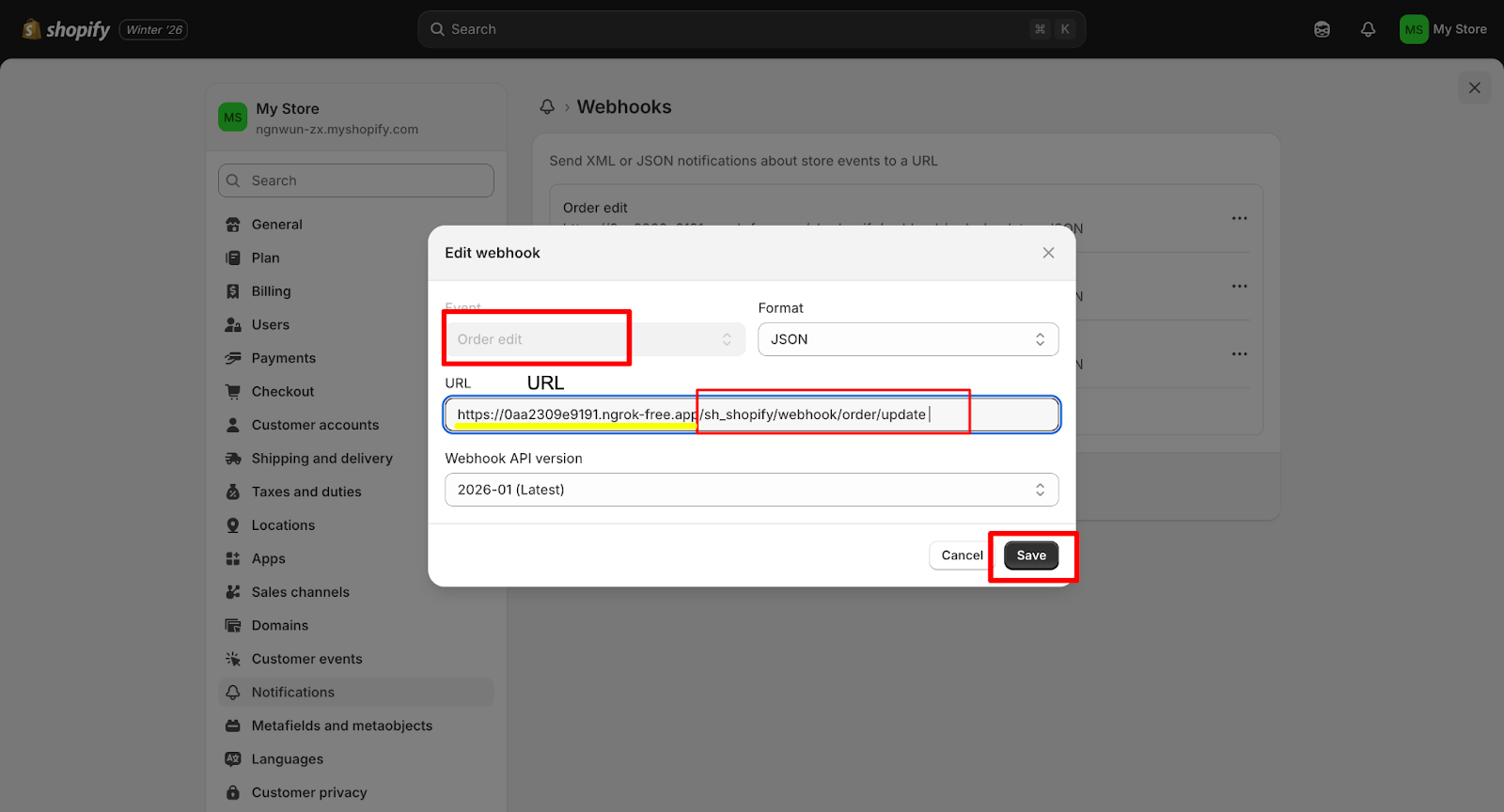 Webhook Automation interface screenshot