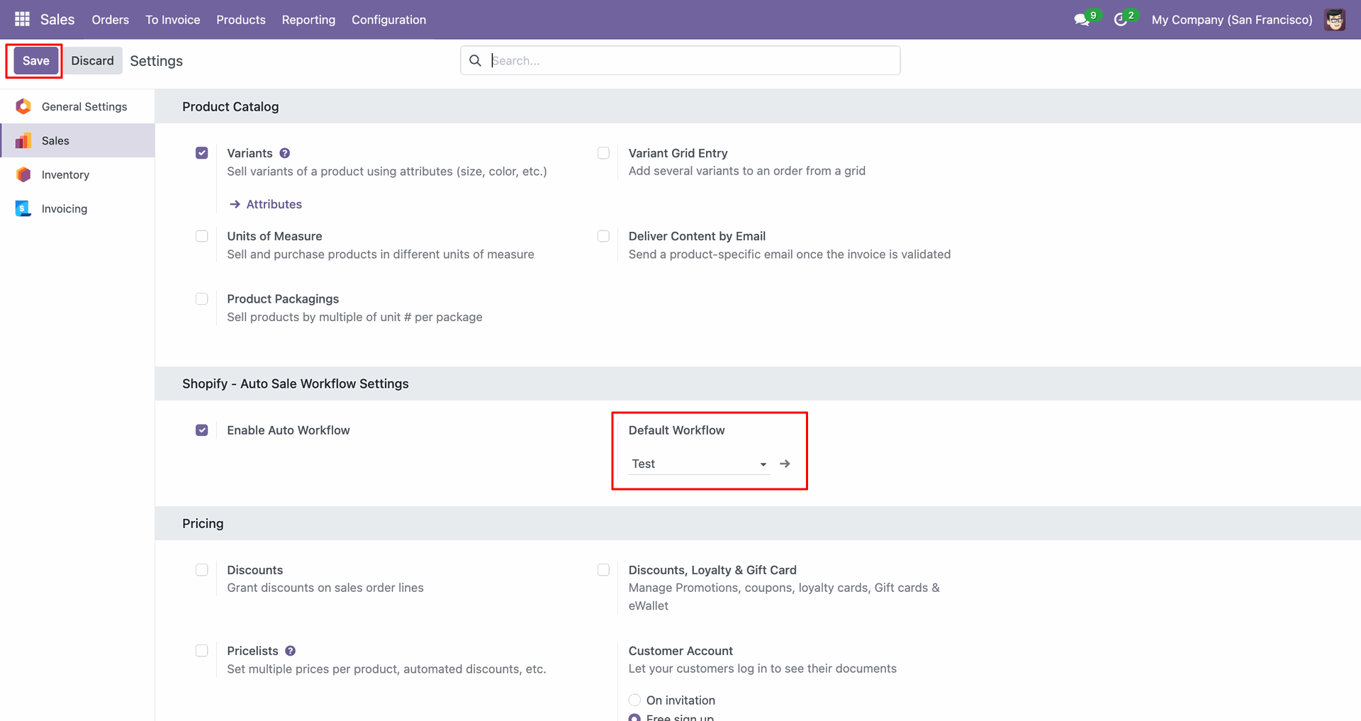 Auto Sale Workflow interface screenshot