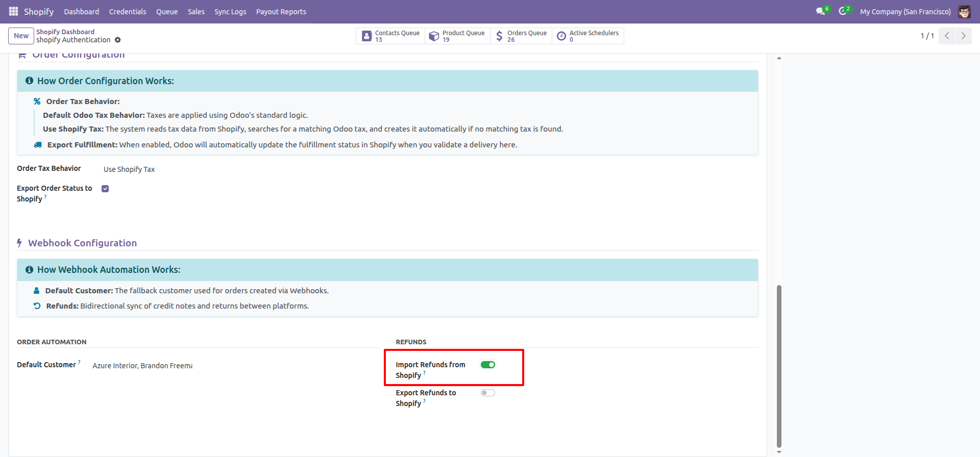 Import Refund Orders interface screenshot