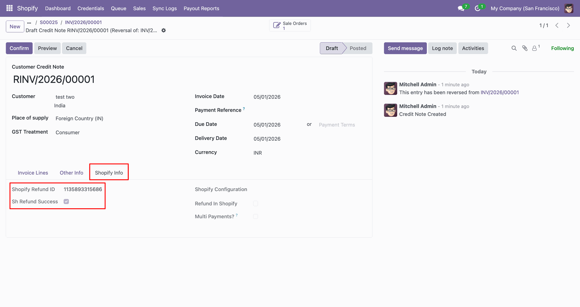 Export Refund Orders interface screenshot