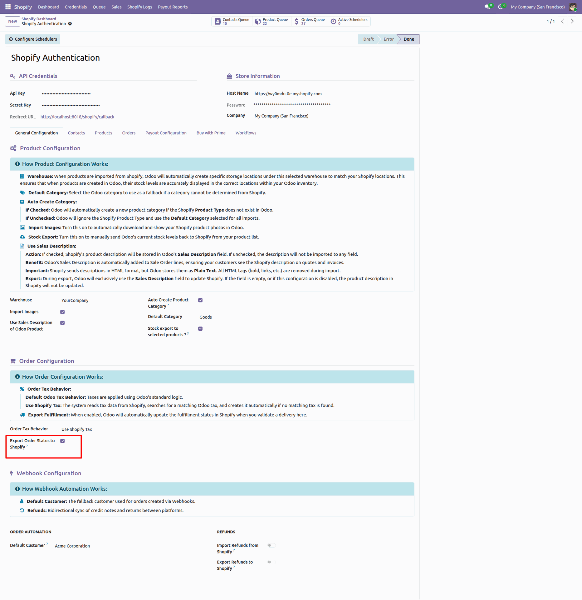 Order Fulfillment status interface screenshot