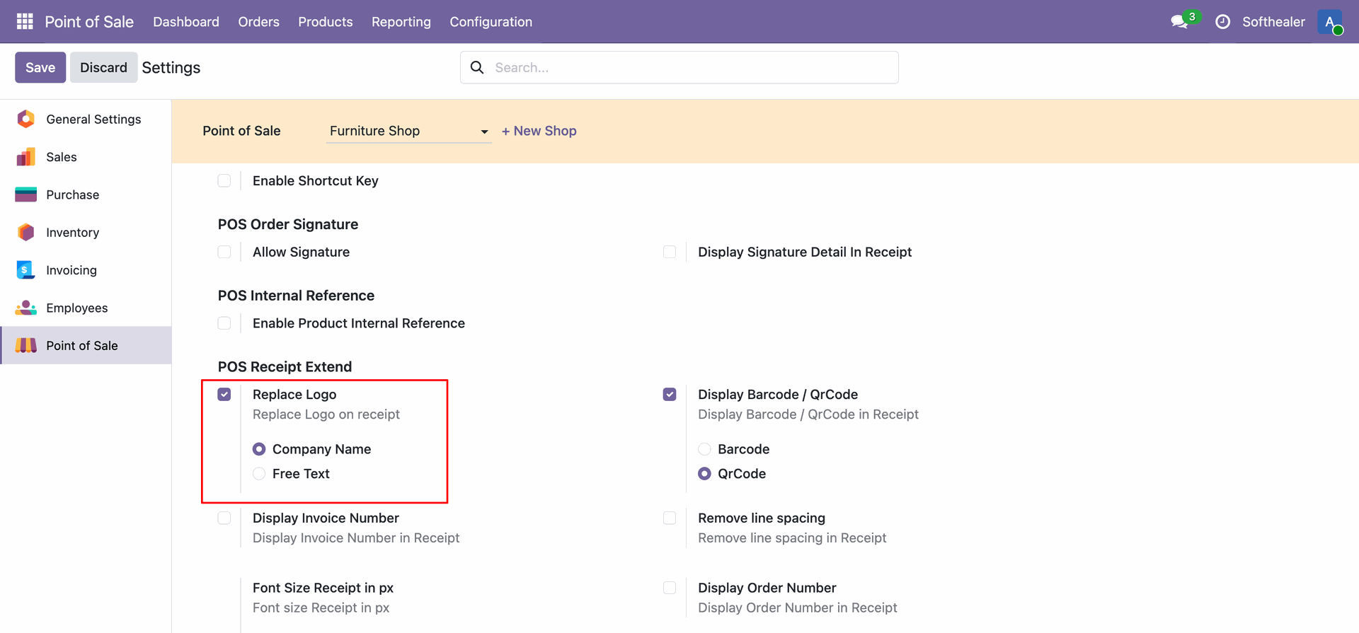 Enable Replace Logo with Company Name