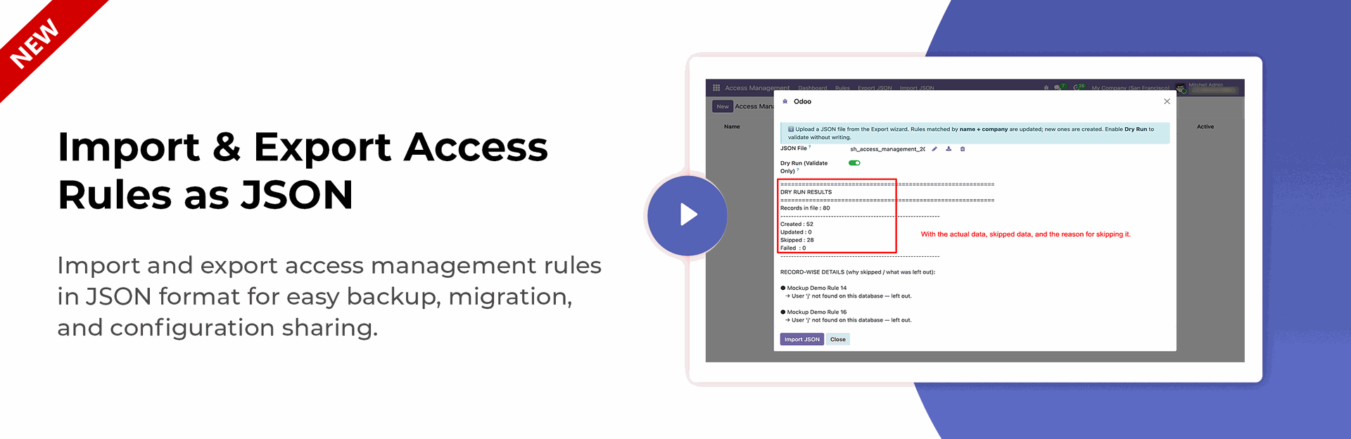 Import & Export Access Rules as JSON