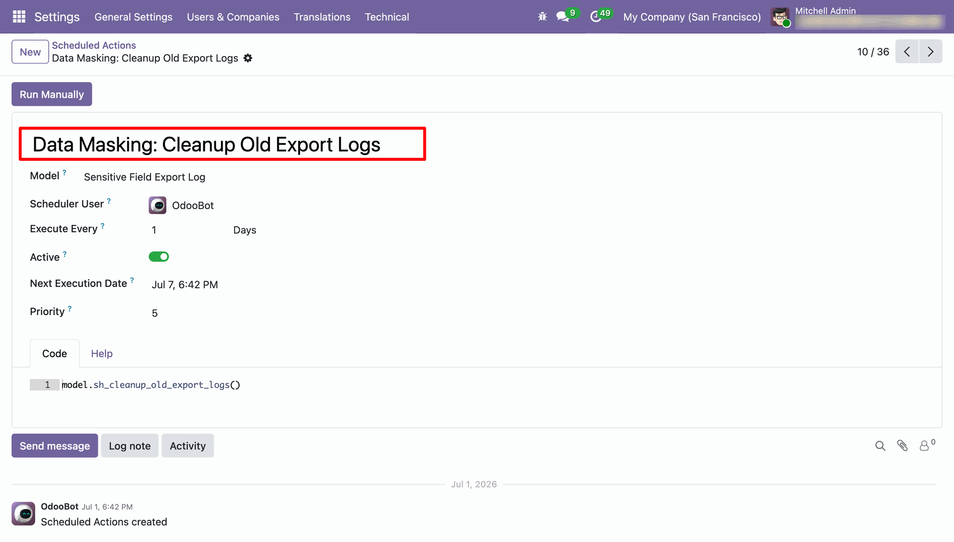 Cleanup Old Export Logs