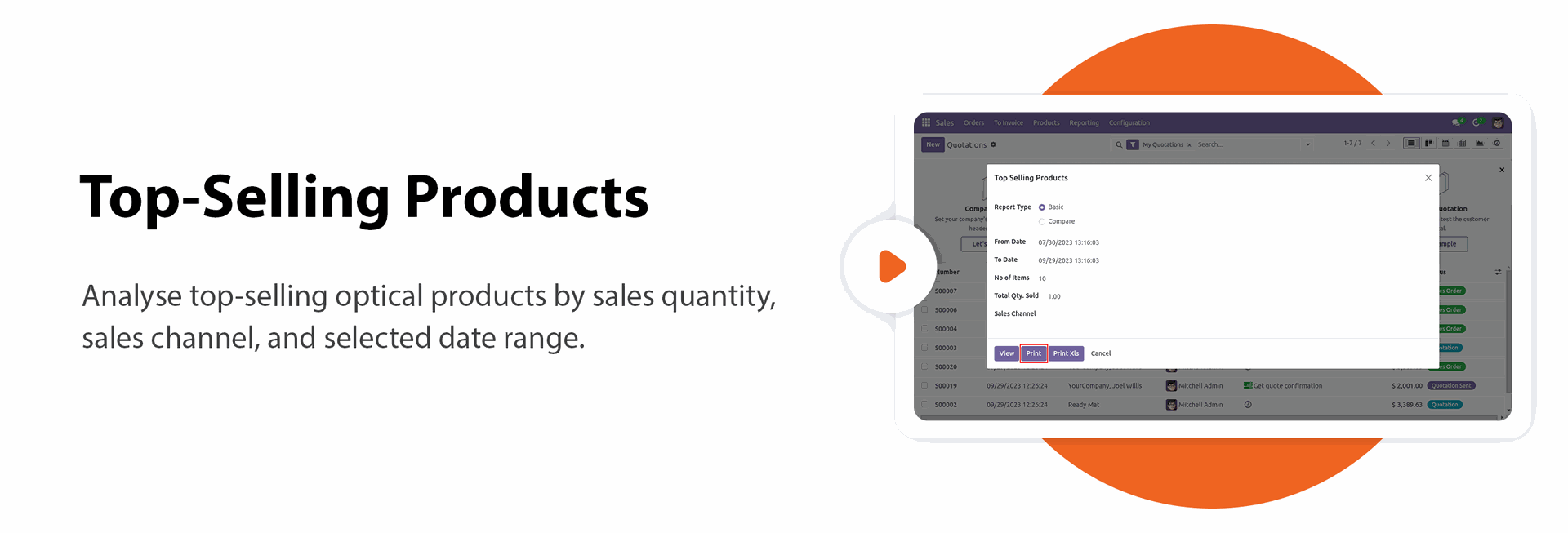 Top Selling Product Odoo