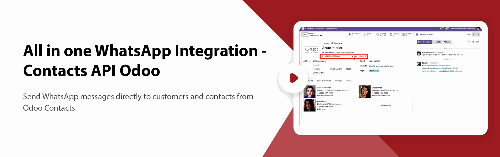 All in one WhatsApp Integration - Contacts Odoo