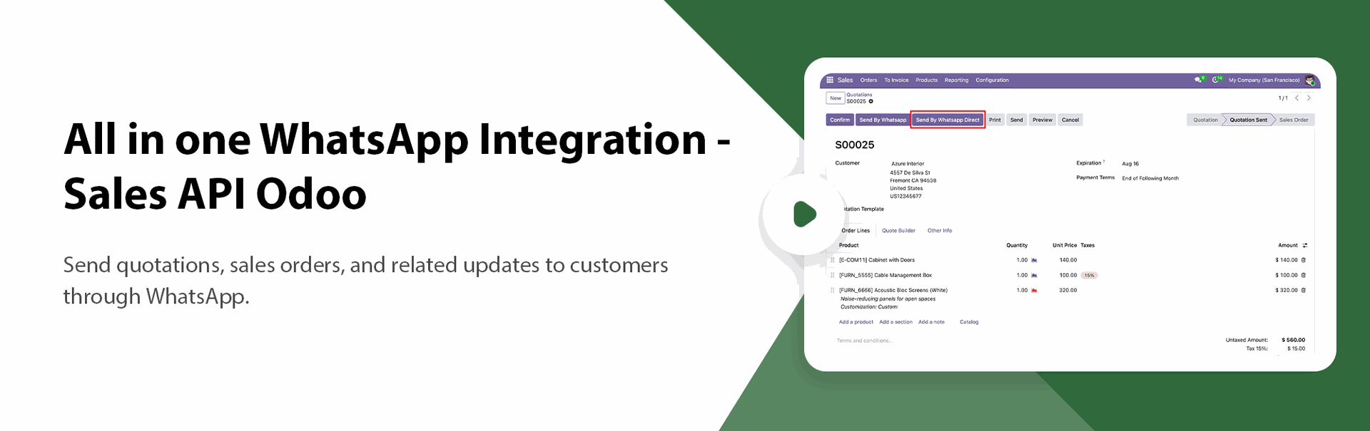 All in one WhatsApp Integration - Sales Odoo