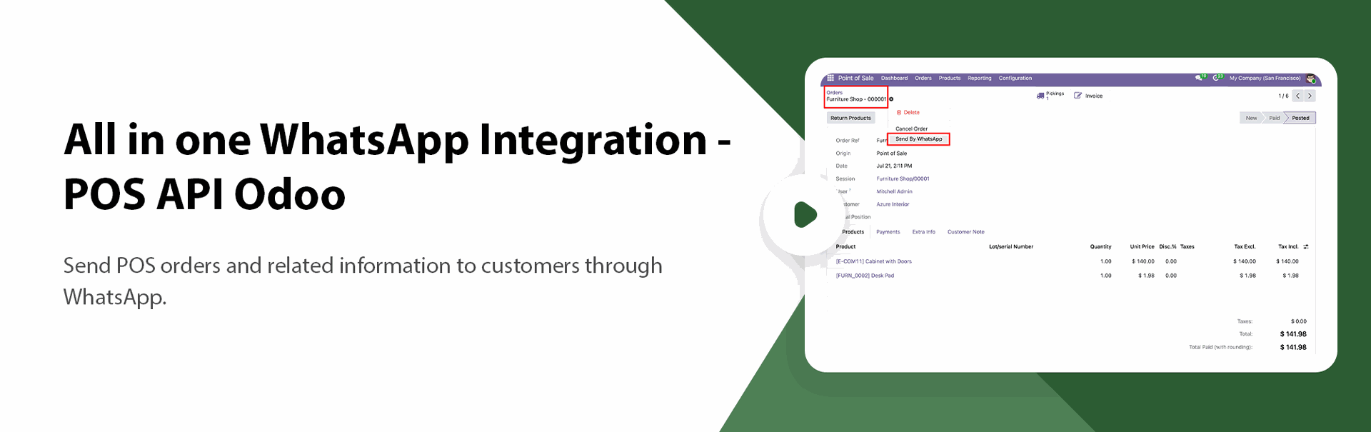 All in one WhatsApp Integration - POS Odoo