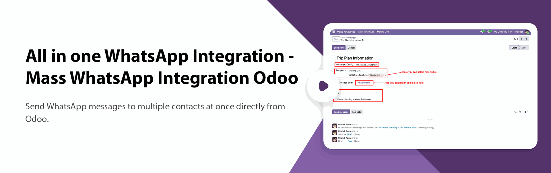 All in one WhatsApp Integration - Mass WhatsApp Integration Odoo