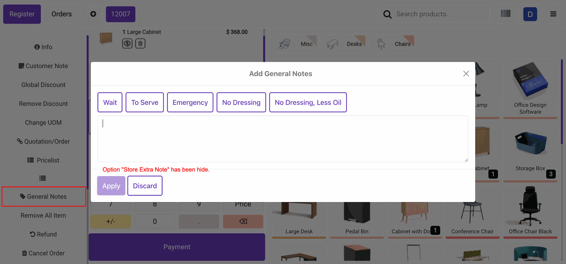 Create predefined note wizard