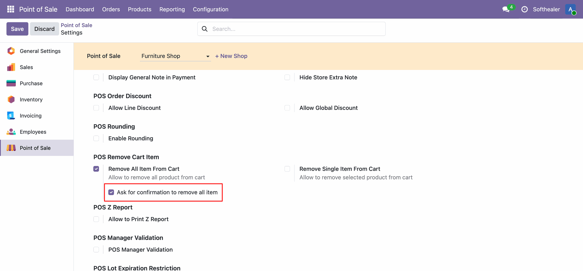 Enable Ask for confirmation to remove all item Setting