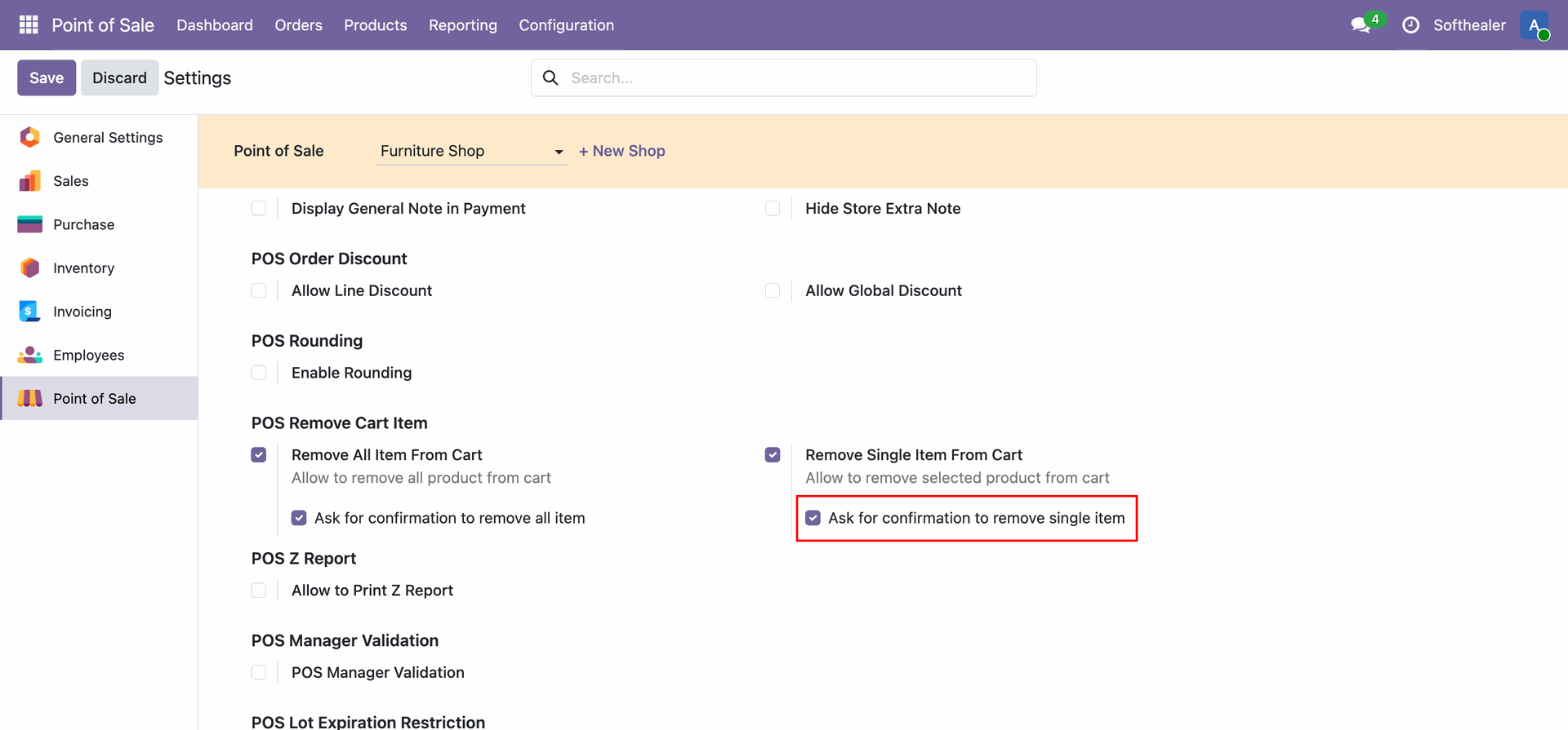 Enable Ask for confirmation to remove single item