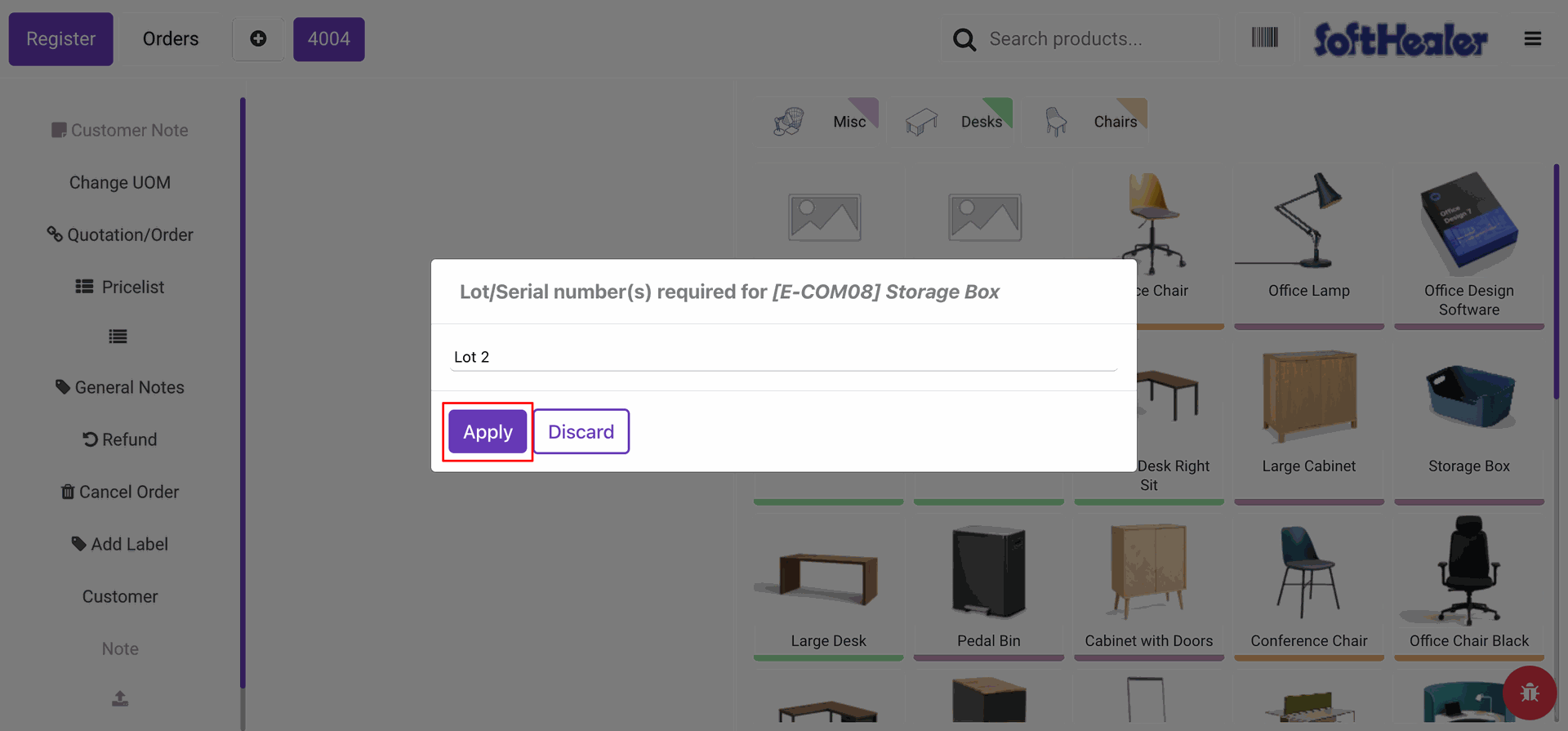 Expiration alert warning popup