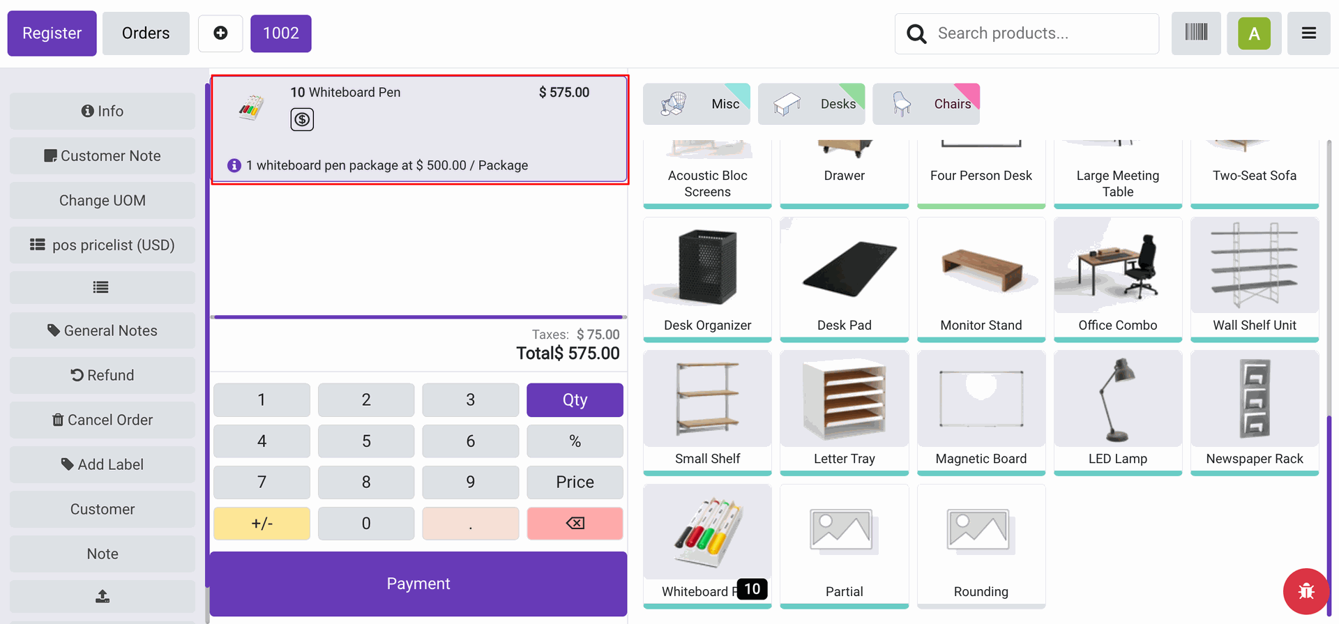 Verify updated order line total 