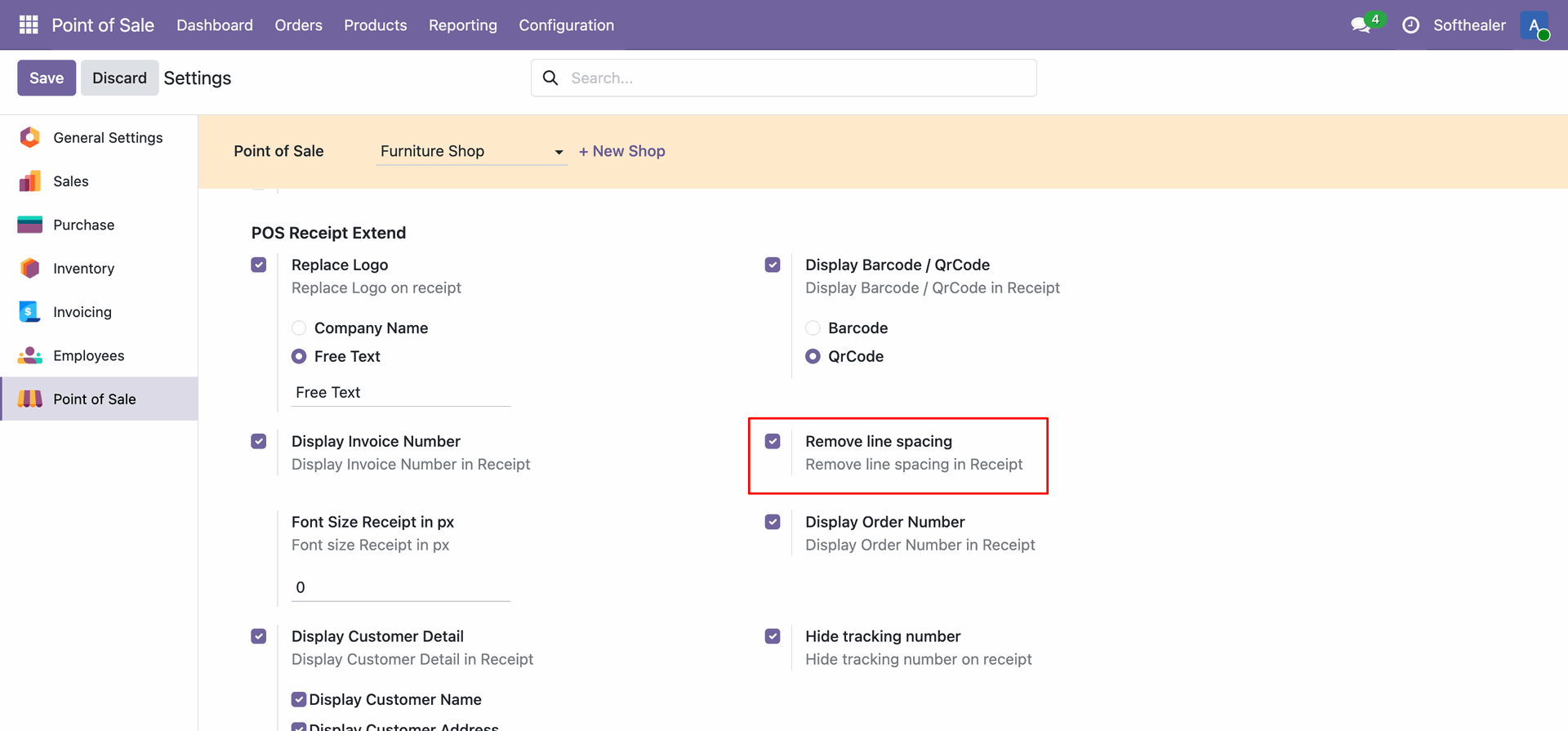Enable Remove Line Spacing option