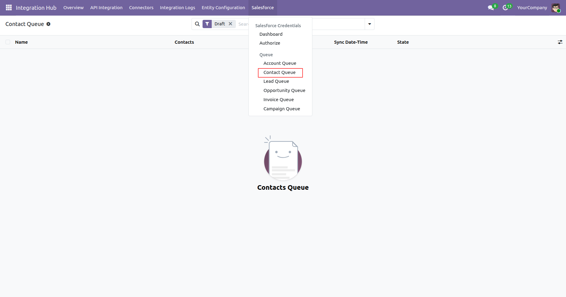 Salesforce contact queue