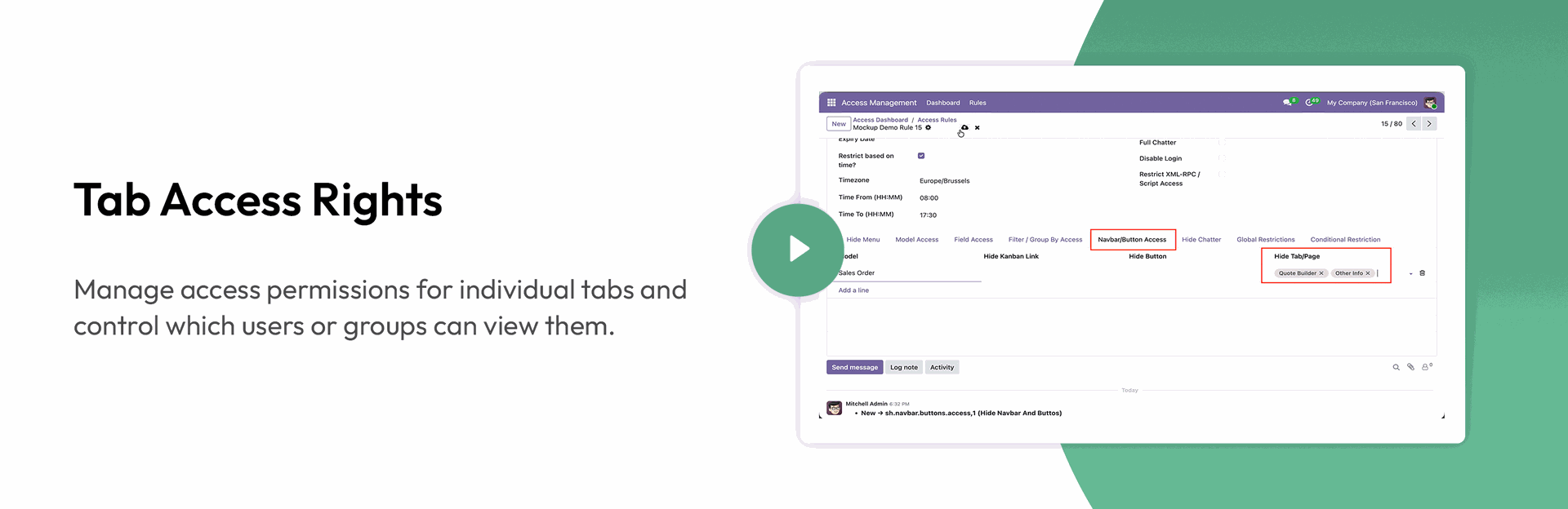 Tab Access Rights